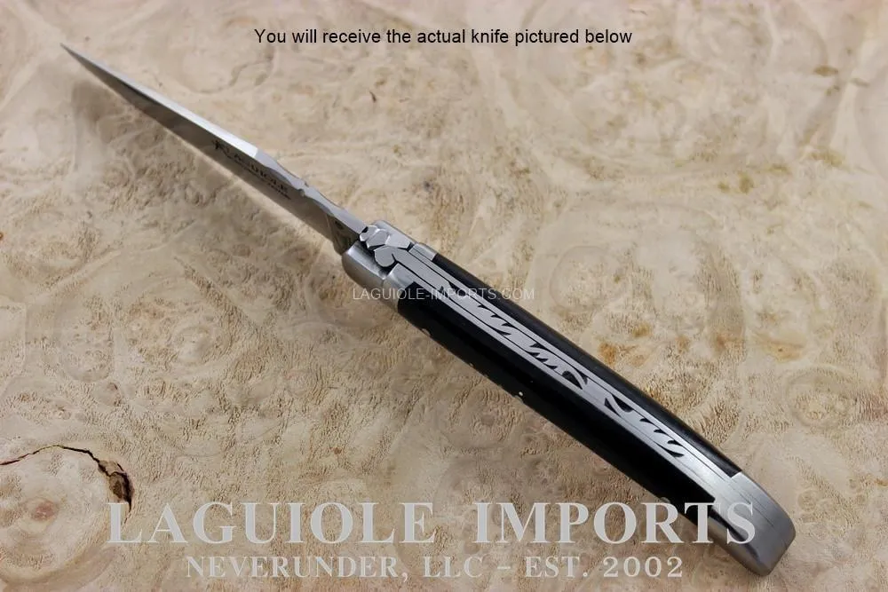 Fontenilles Pataud Laguiole 11cm Ebony - Forged Bee - Chiseled Spring