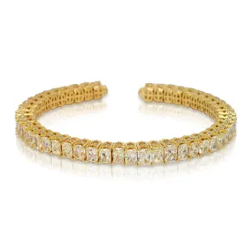 GARDEN 17 Carat Fancy Yellow Cushion Cut Inline Diamond Tennis Bracelet in 18K Yellow Gold By Mike Nekta NYC