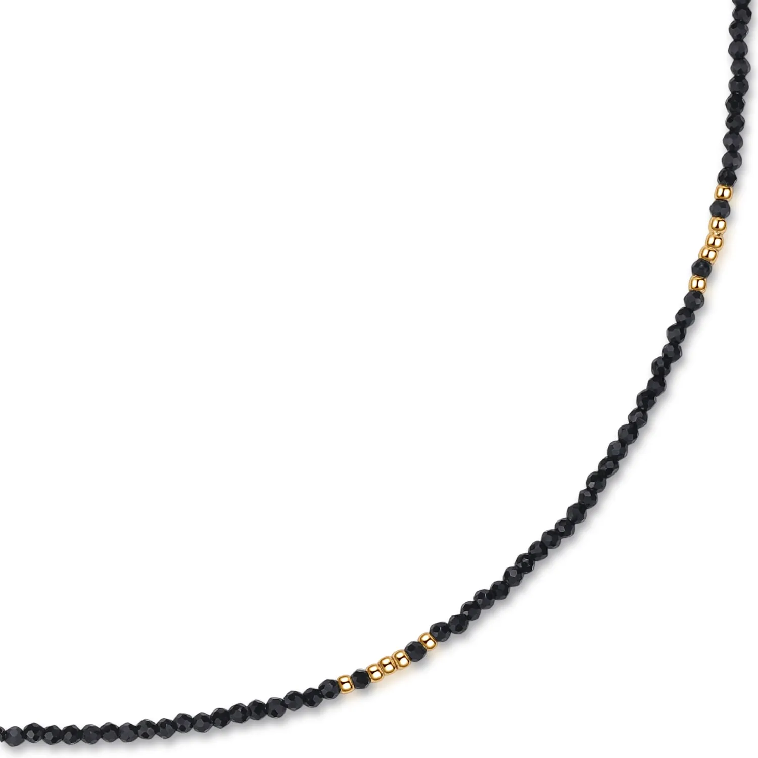 Gold-Plated Choker with Sparkling Black Crystals