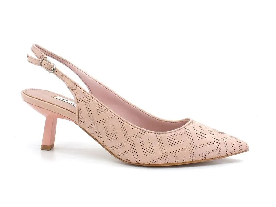 GUESS Sandalo Tacco Loghi Traforato Pink FL5RHIELE05