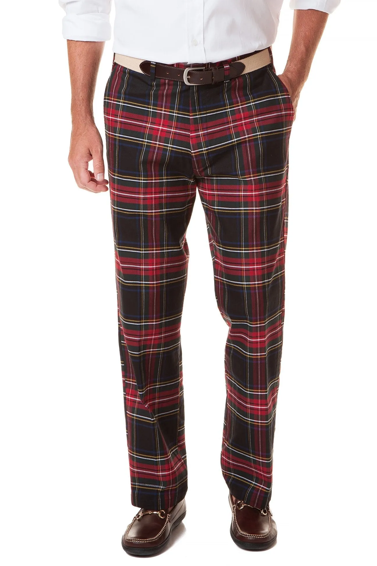 Harbor Pant Stretch Twill Black Stewart Tartan Plaid