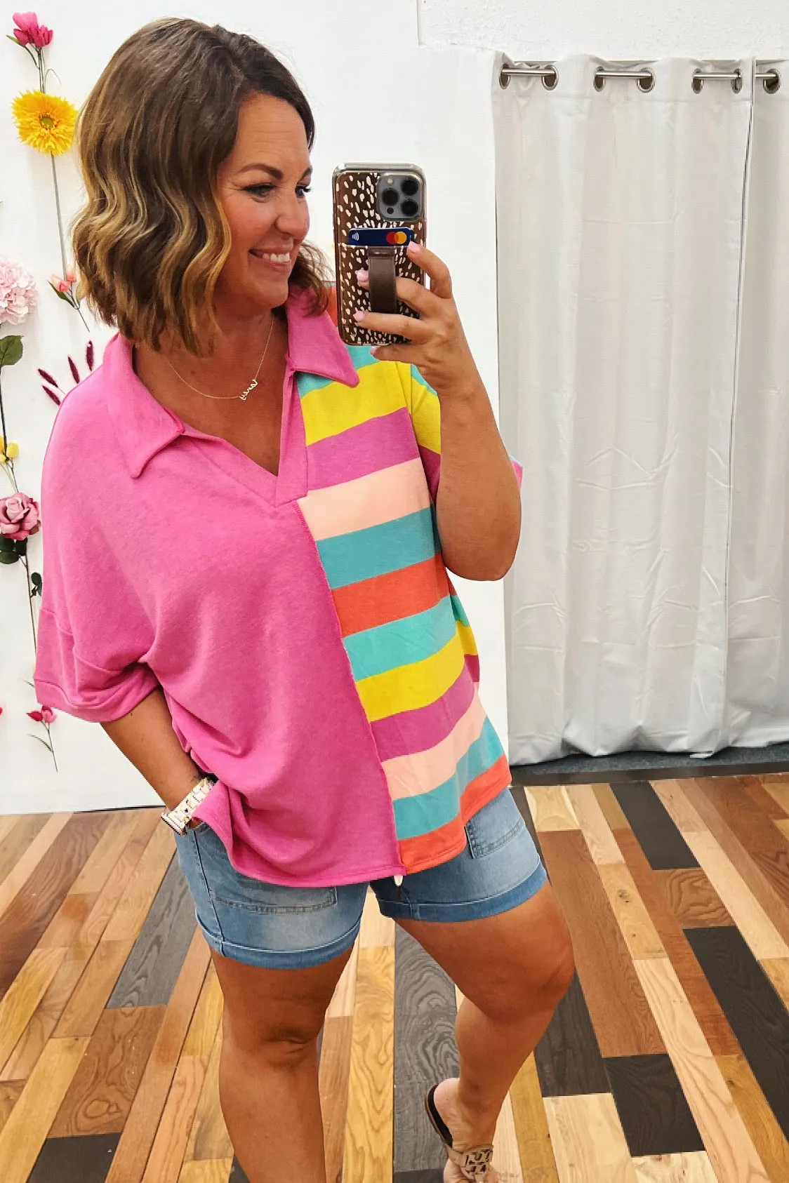 Henrietta Colorblock Collared Top