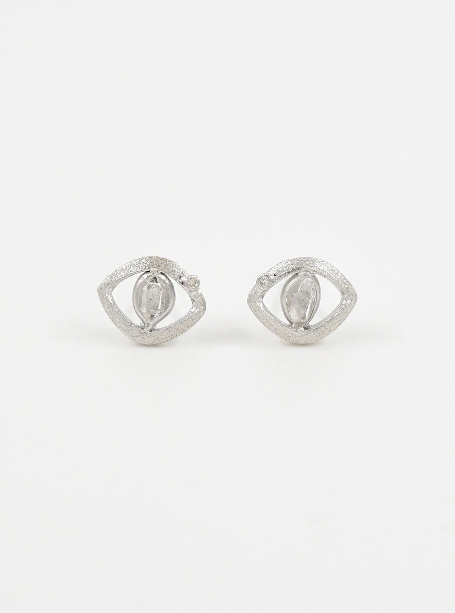 Herkimer Diamond Protective Eye Earring