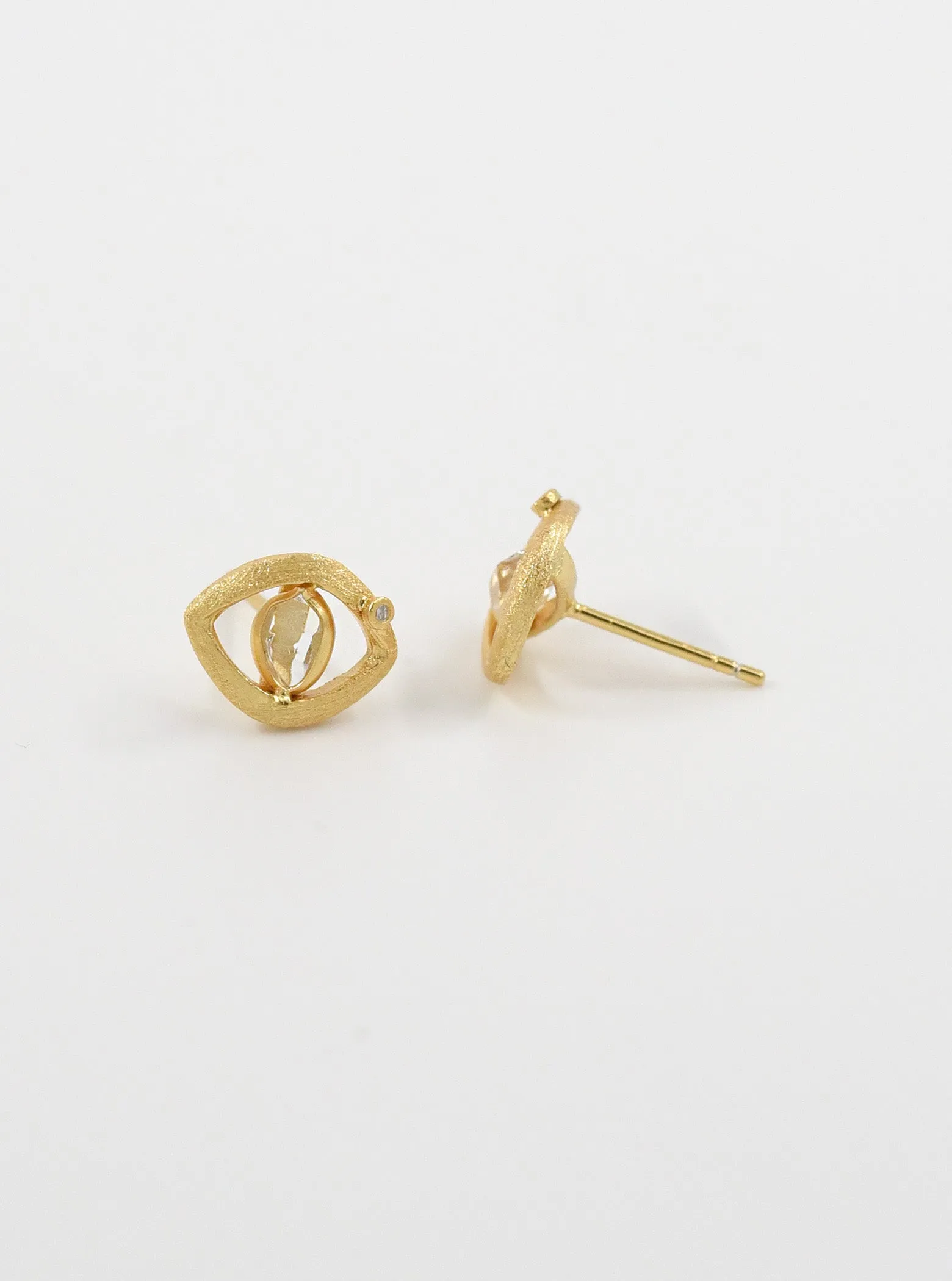 Herkimer Diamond Protective Eye Earring