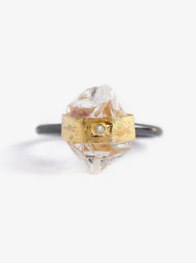 Herkimer Quartz with Diamond Ring