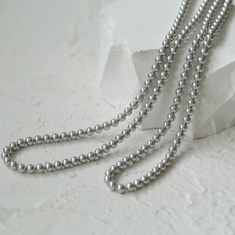 High Quality Grey Crystal Pearl Choker Necklace