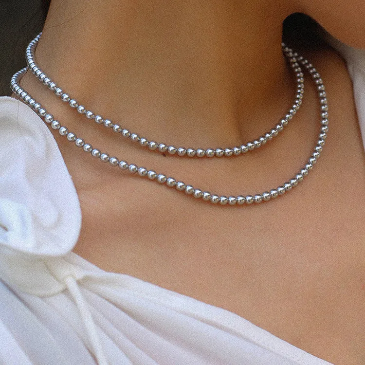 High Quality Grey Crystal Pearl Choker Necklace