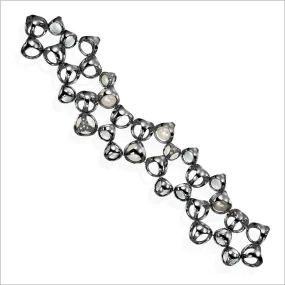 Icona Rock Crystal, Diamond Bracelet in Sterling Silver plated with Black Rhodium