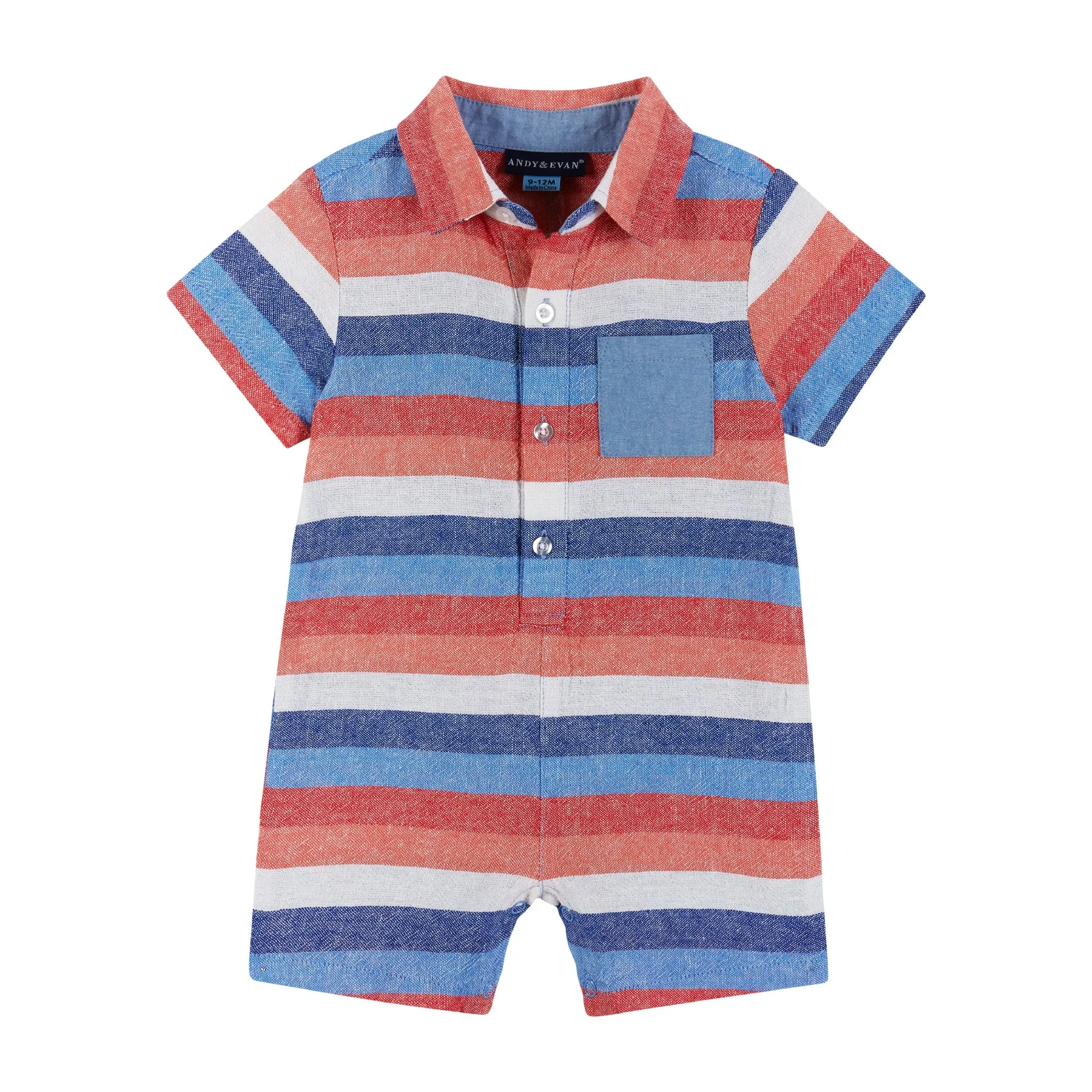 Infant Chambray Americana Romper