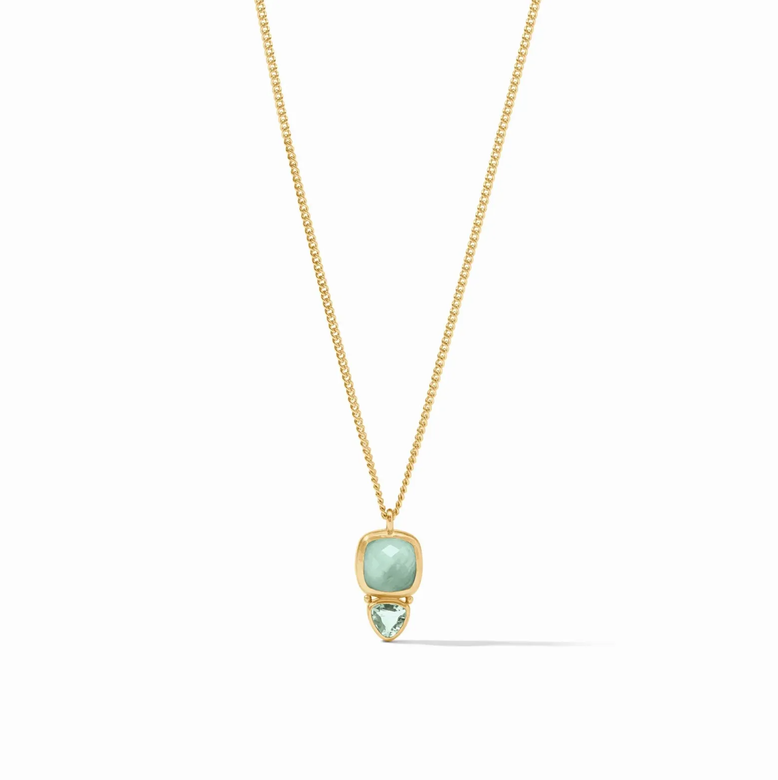 Julie Vos Aquitaine Duo Delicate Necklace, Aquamarine Blue