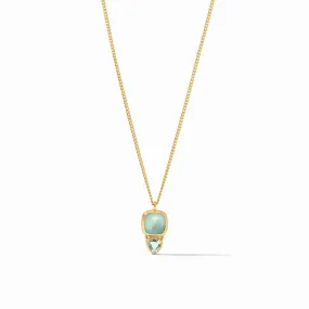 Julie Vos Aquitaine Duo Delicate Necklace, Aquamarine Blue