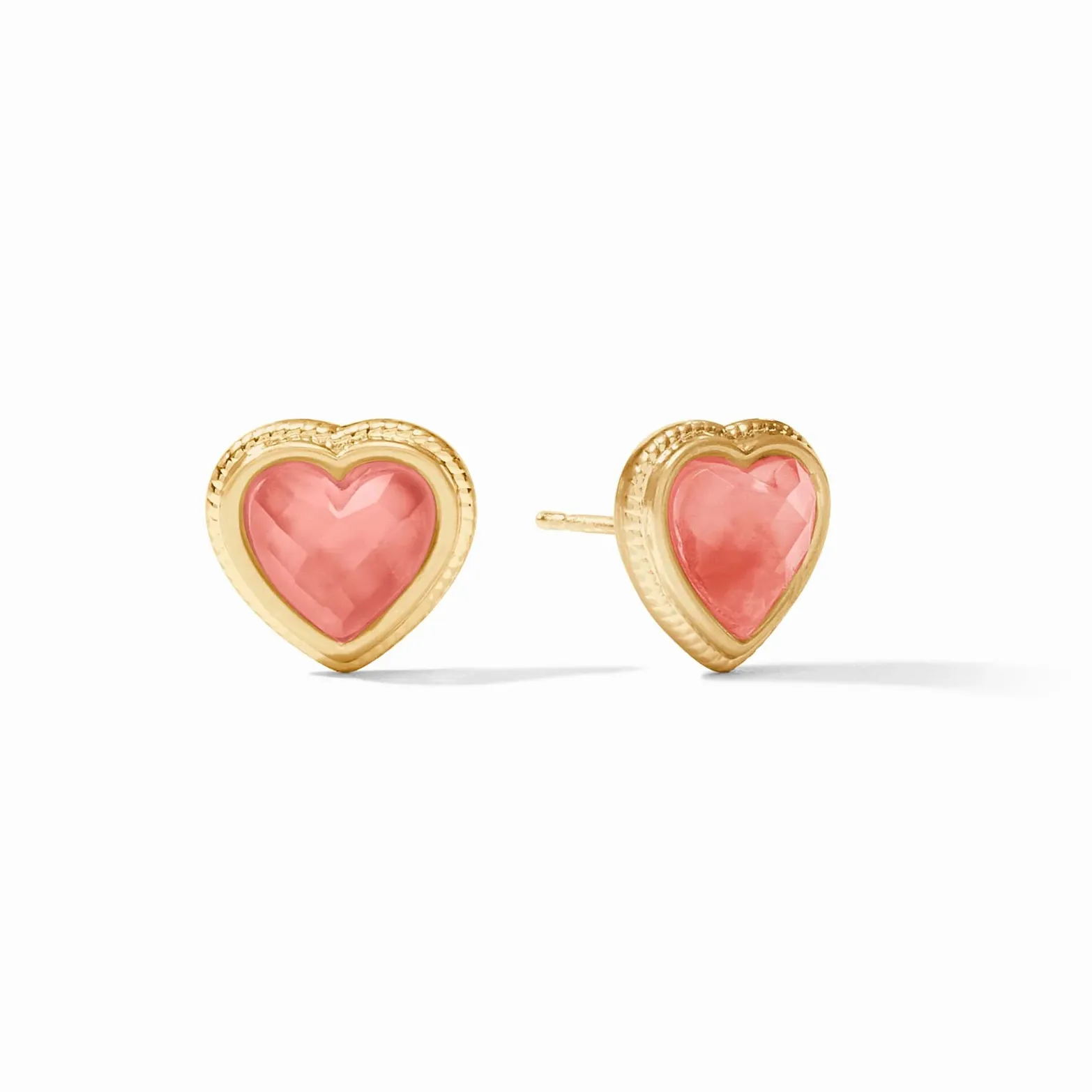 Julie Vos Heart Stud, Blush Pink