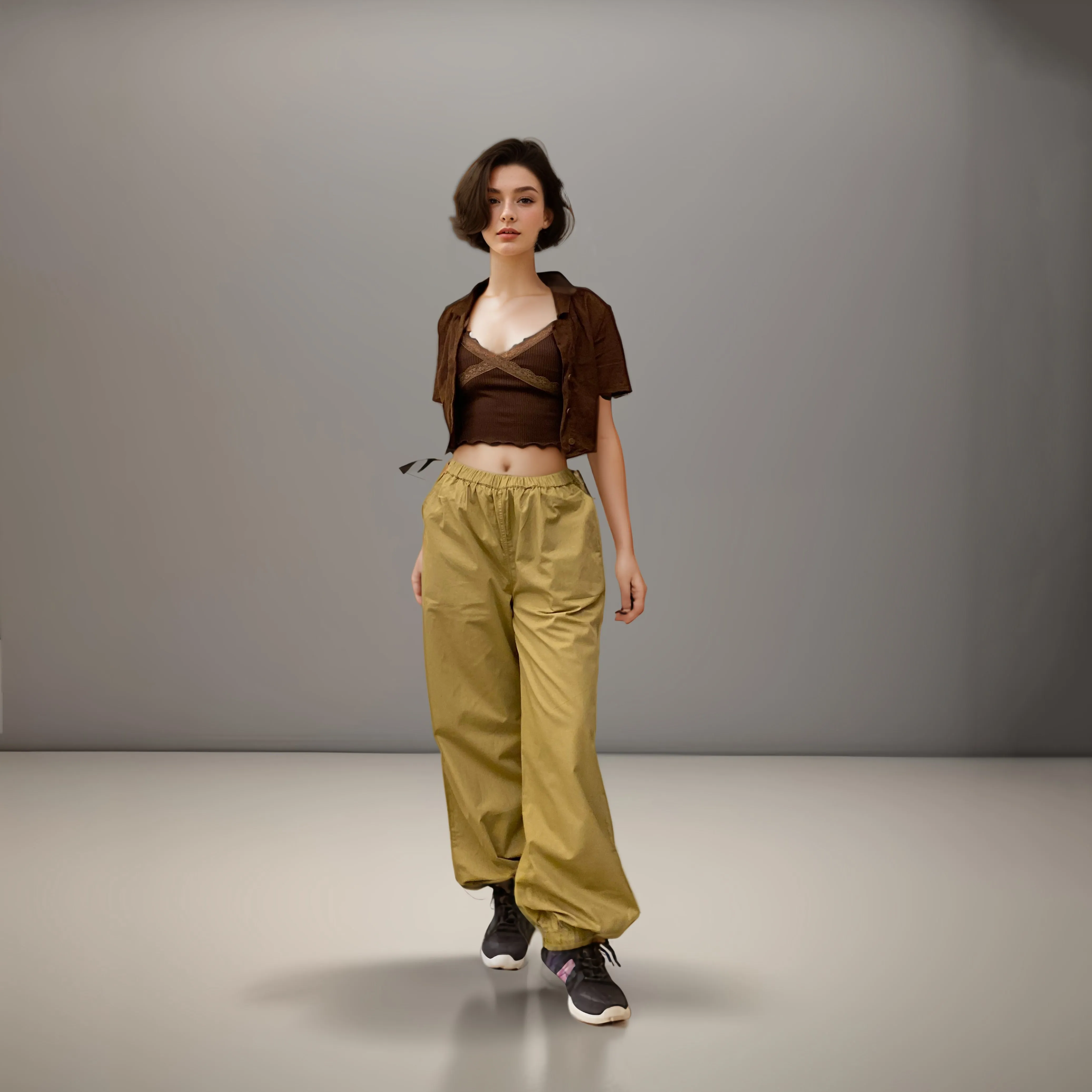 Khaki Parachute Pants