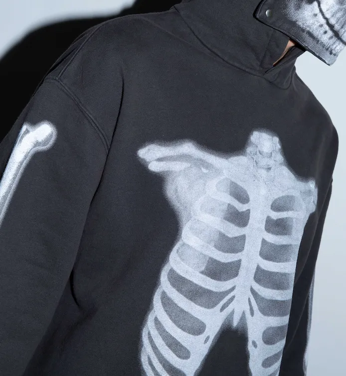 KSUBI Skeleton Biggie Hoodie Faded Black