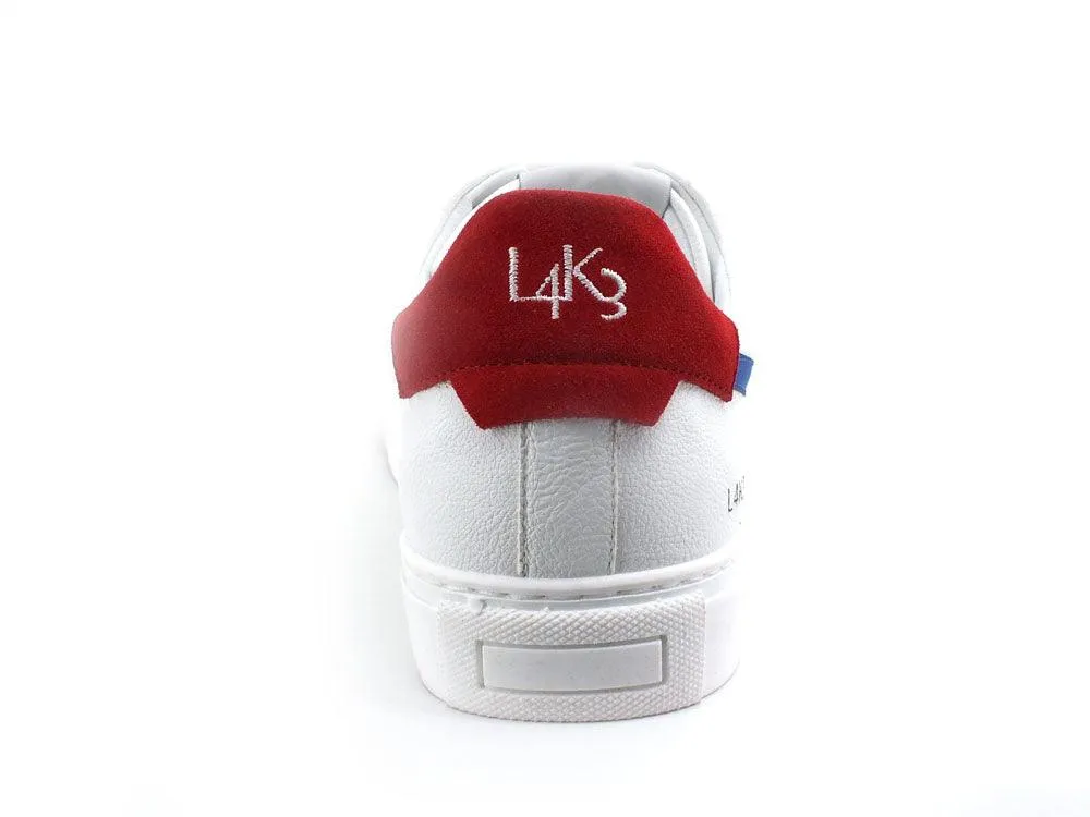 L4K3 College 4 Sneaker Pelle Tricolor Bianco Blu Rosso F57-COL