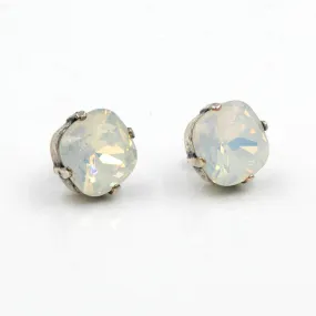 La Vie Parisienne White Opal Stud Earrings Silver