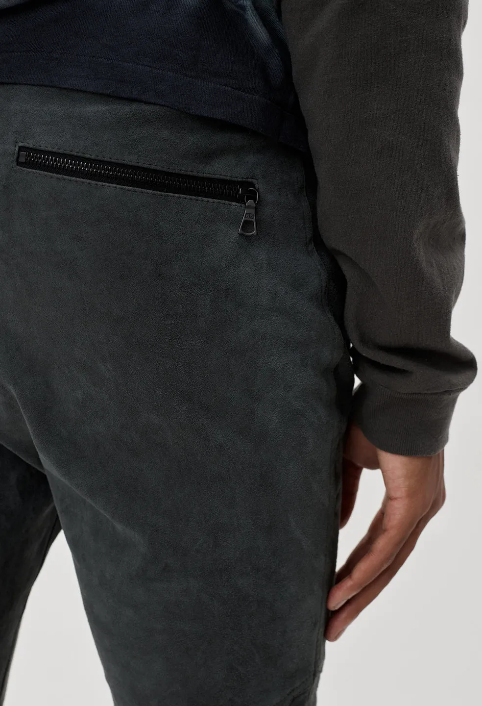 Leather Escobar Pants / Charcoal Suede