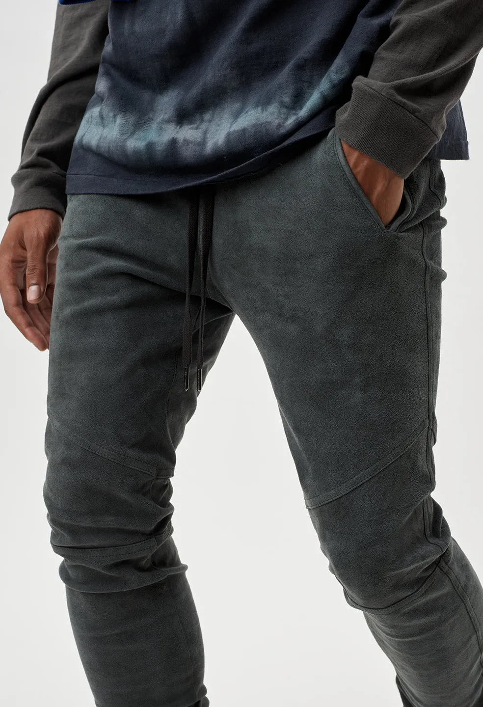 Leather Escobar Pants / Charcoal Suede