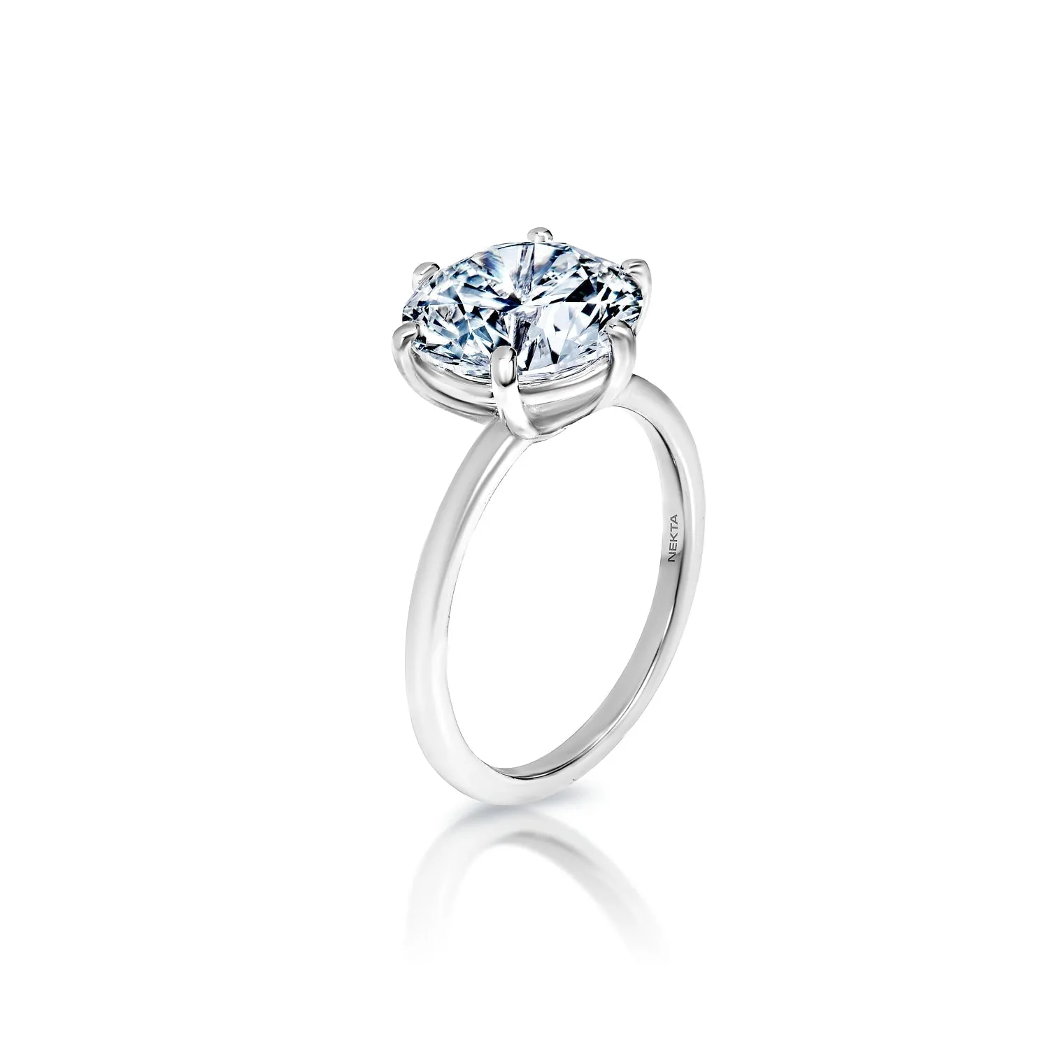 Lili 4 Carat Round Brilliant Lab-Grown Diamond Solitaire Engagement Ring