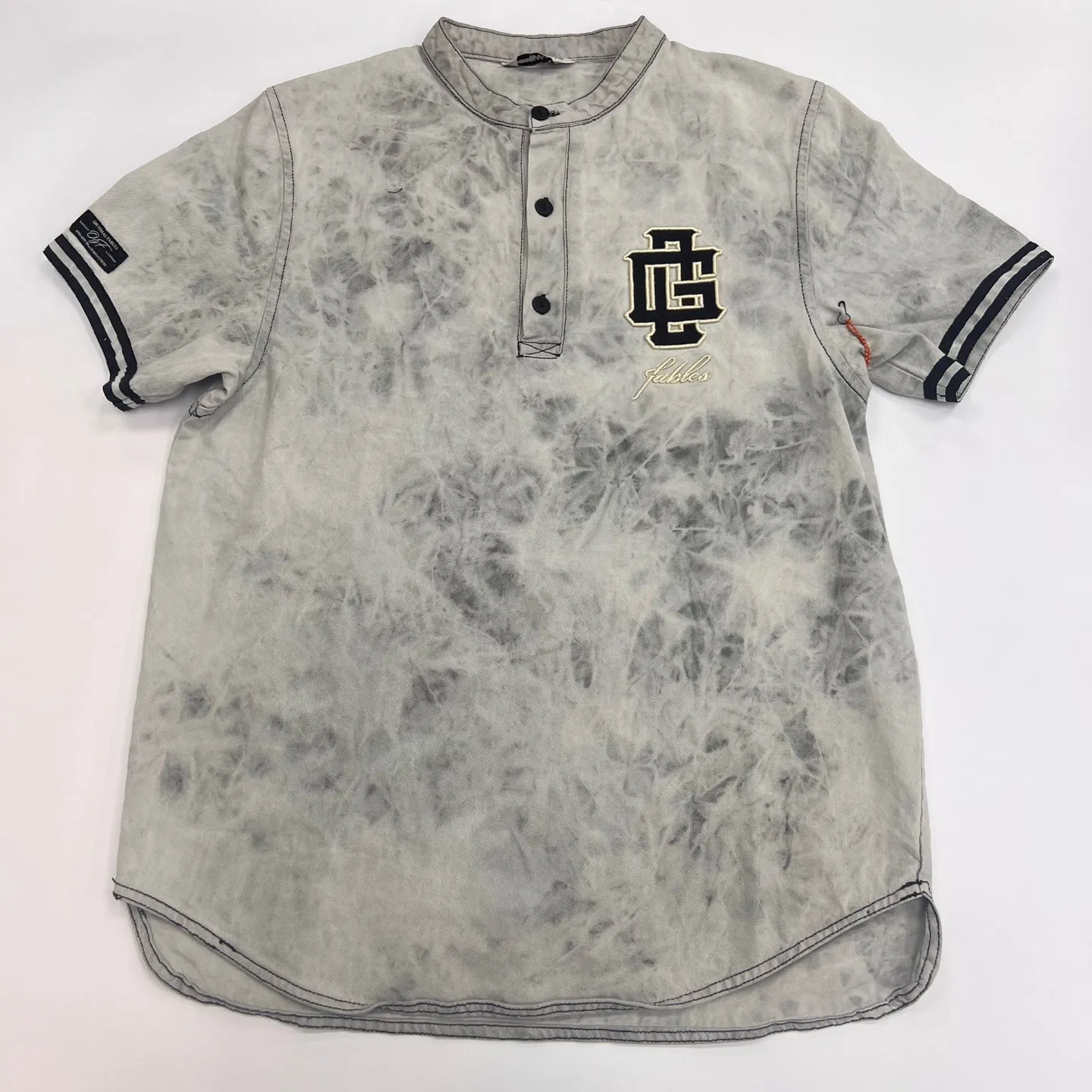 Men's Acid Wash Baseball Henry Jersey T-Shirt