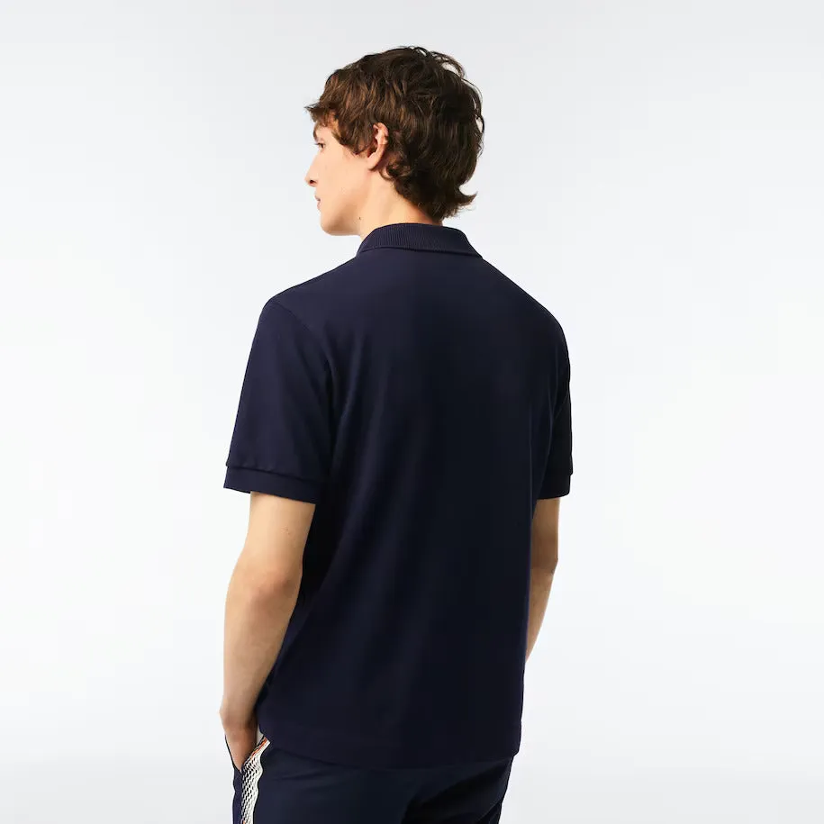 Men's Classic Fit Heavy Cotton Piqué L.12.21 Polo in Navy Blue