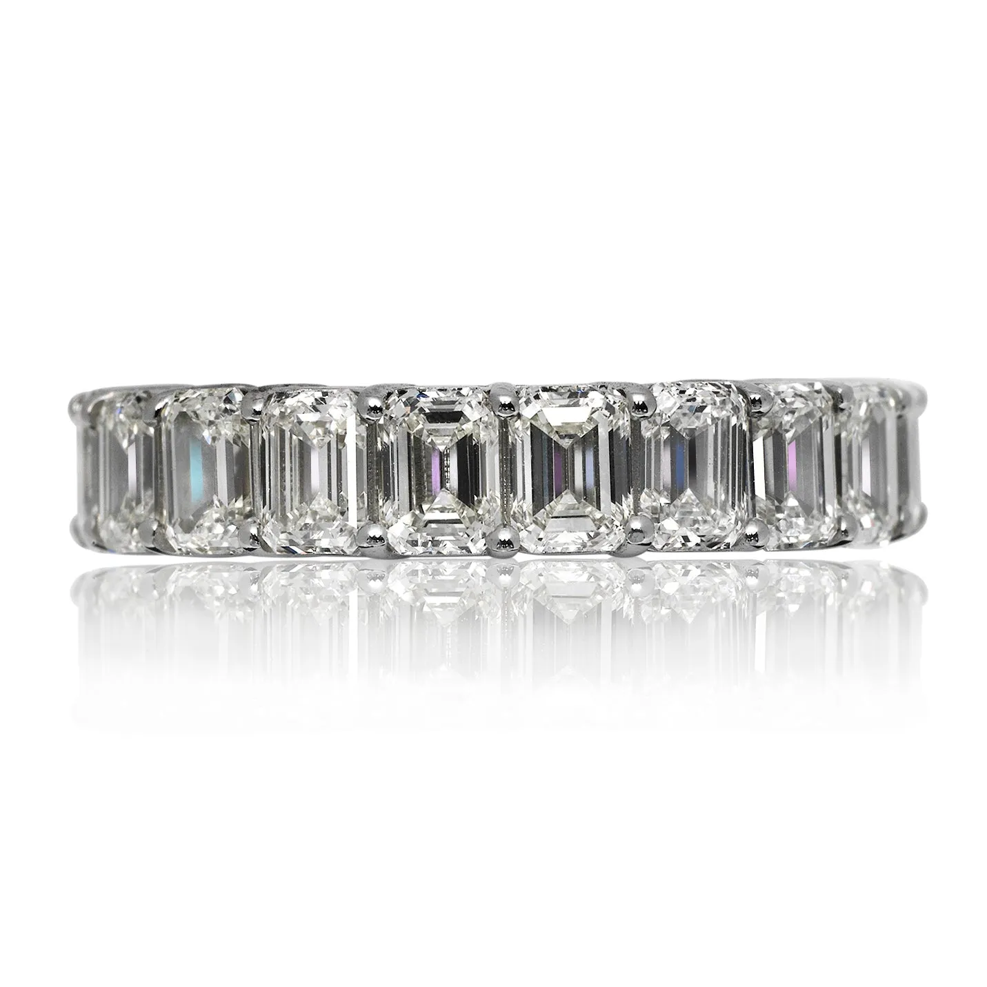 MIA 9 Carat Emerald Cut Diamond Eternity Band in 14K Gold 40 pointer U Shape Shared Prong By Mike Nekta SIZE 5