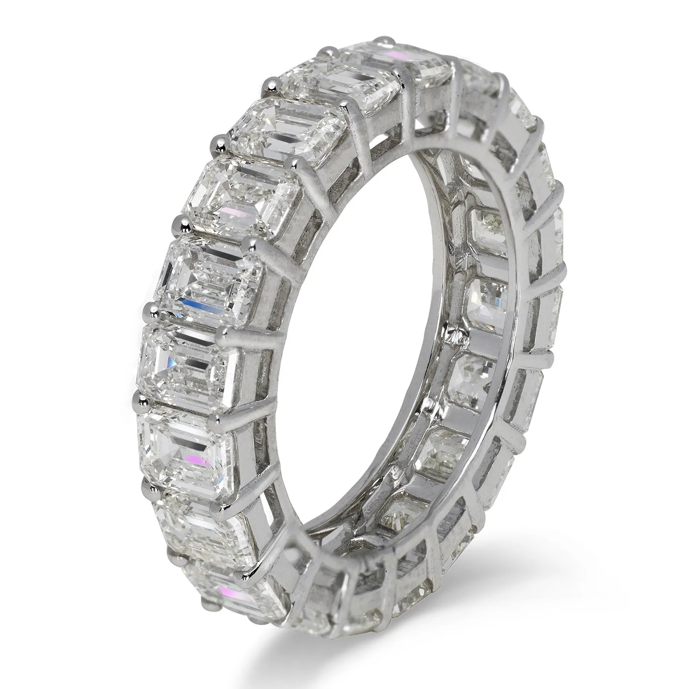 MIA 9 Carat Emerald Cut Diamond Eternity Band in 14K Gold 40 pointer U Shape Shared Prong By Mike Nekta SIZE 5