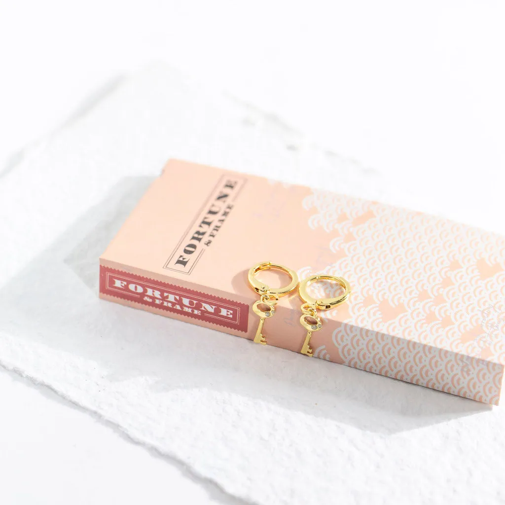 Mini Key of F Earrings - Gold