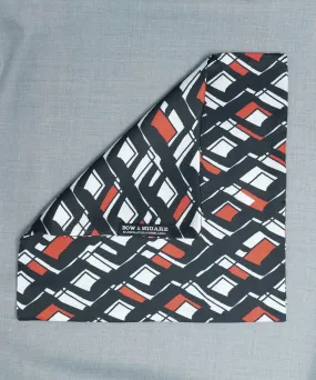 Monochrome  Geometric Black Pocket Square