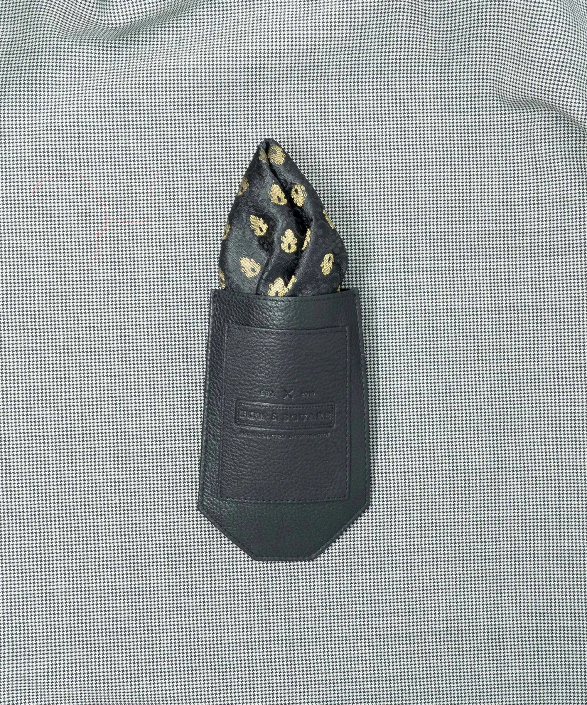 Monochrome  Geometric Black Pocket Square