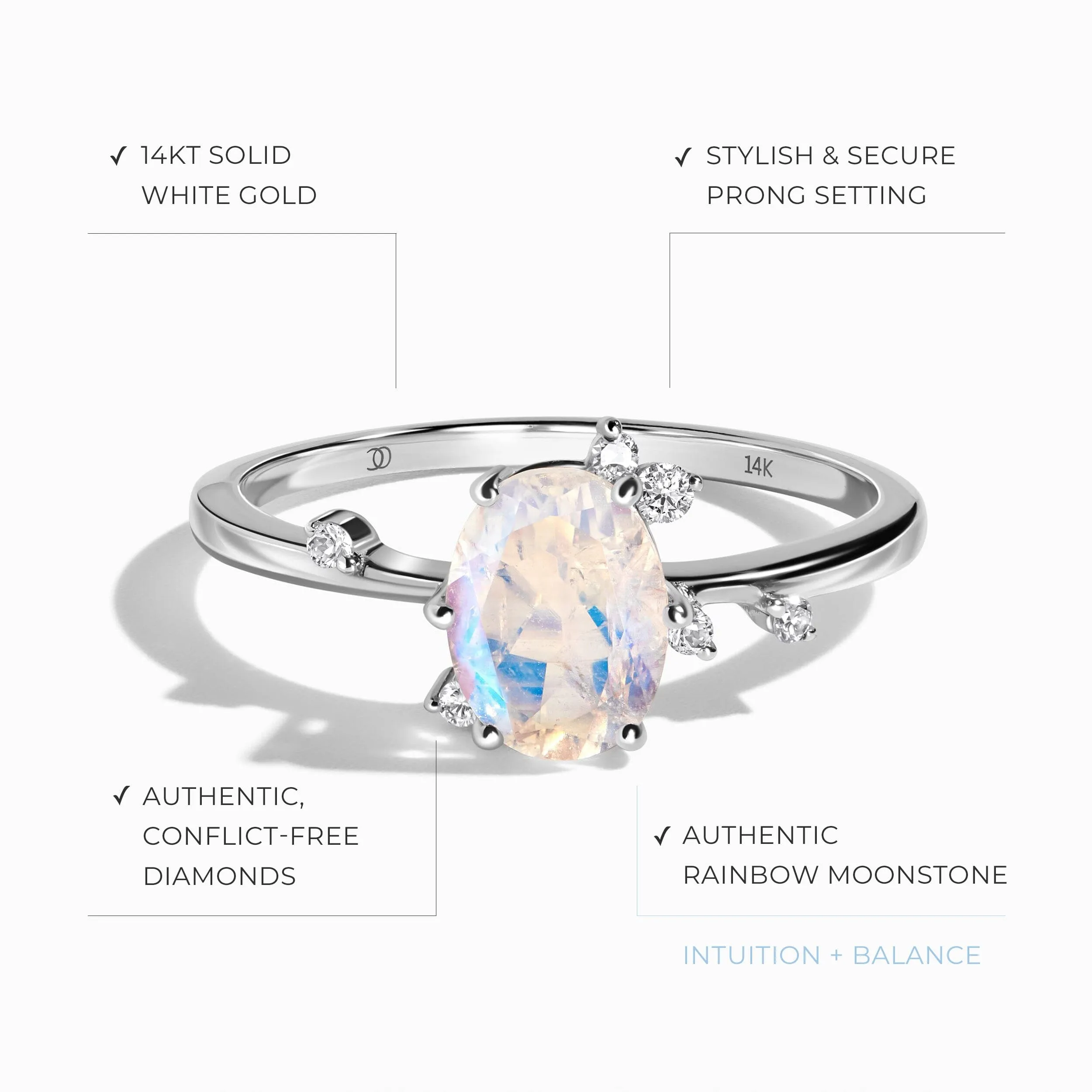 Moonstone Diamond Ring - Muse