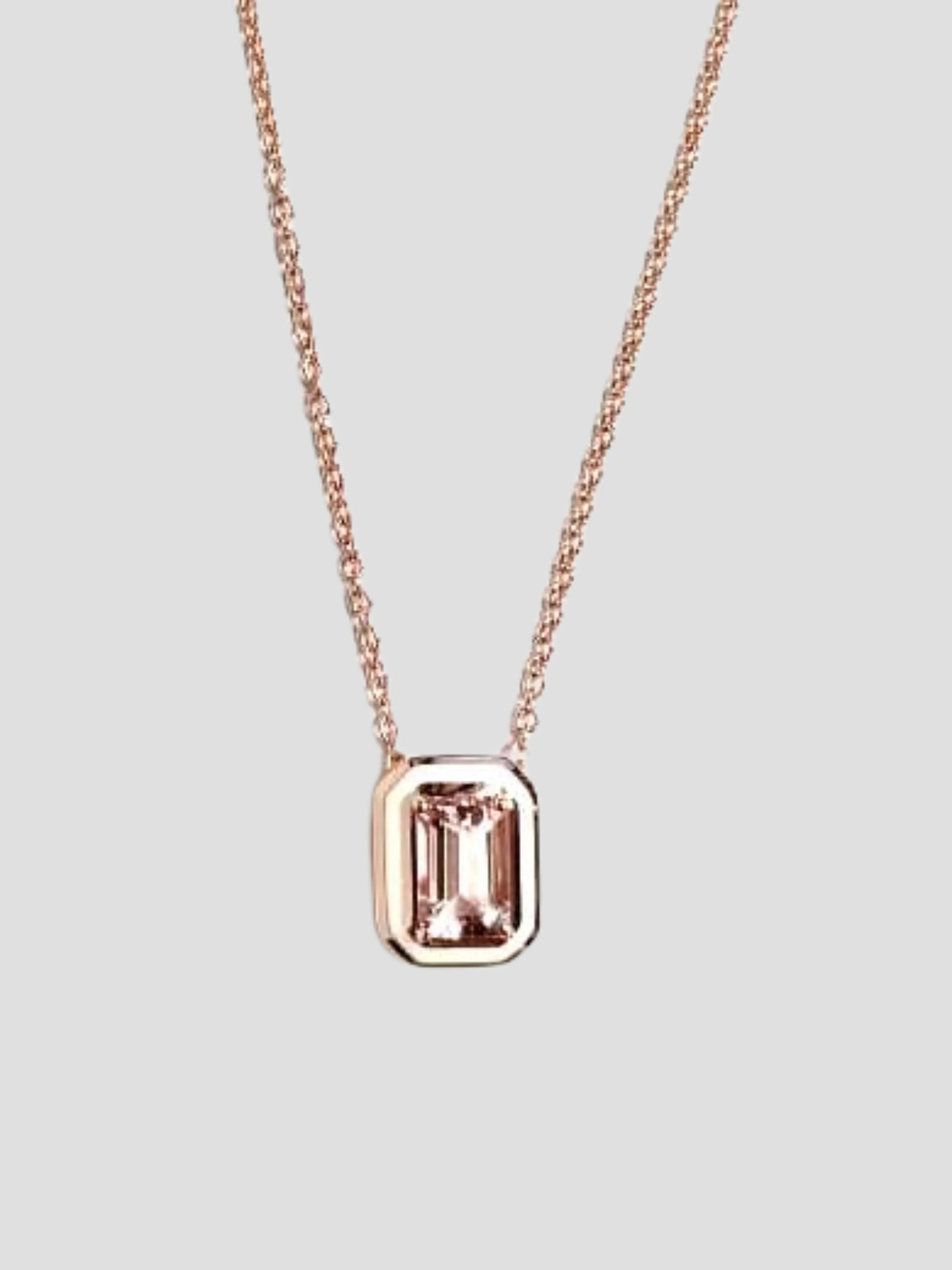 Morganite Pendant in Ivory Enamel and Pink Gold