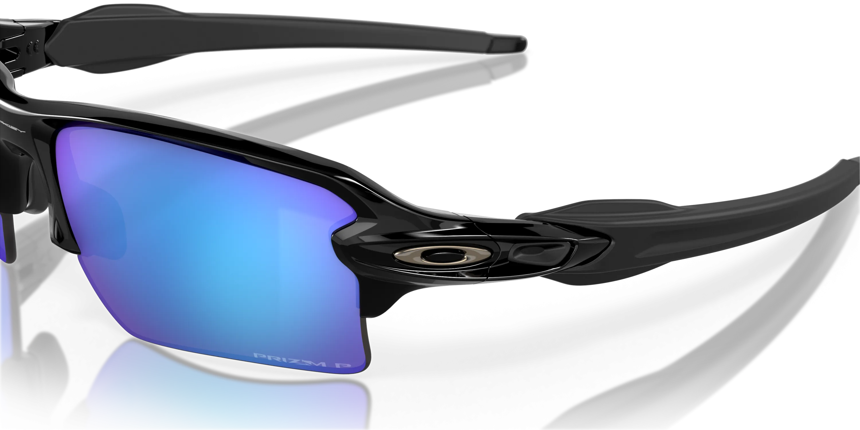 Oakley Flak Prizm Sapphire Polarized Lenses - Polished Black Frame