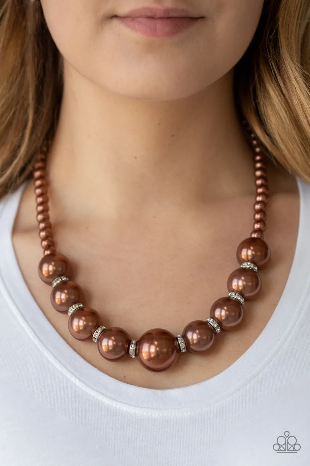 Paparazzi Accessories  - SoHo Socialite #N111 Peg - Brown Necklace