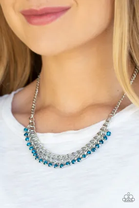 Paparazzi Glow and Grind - Blue Rhinestone Necklace