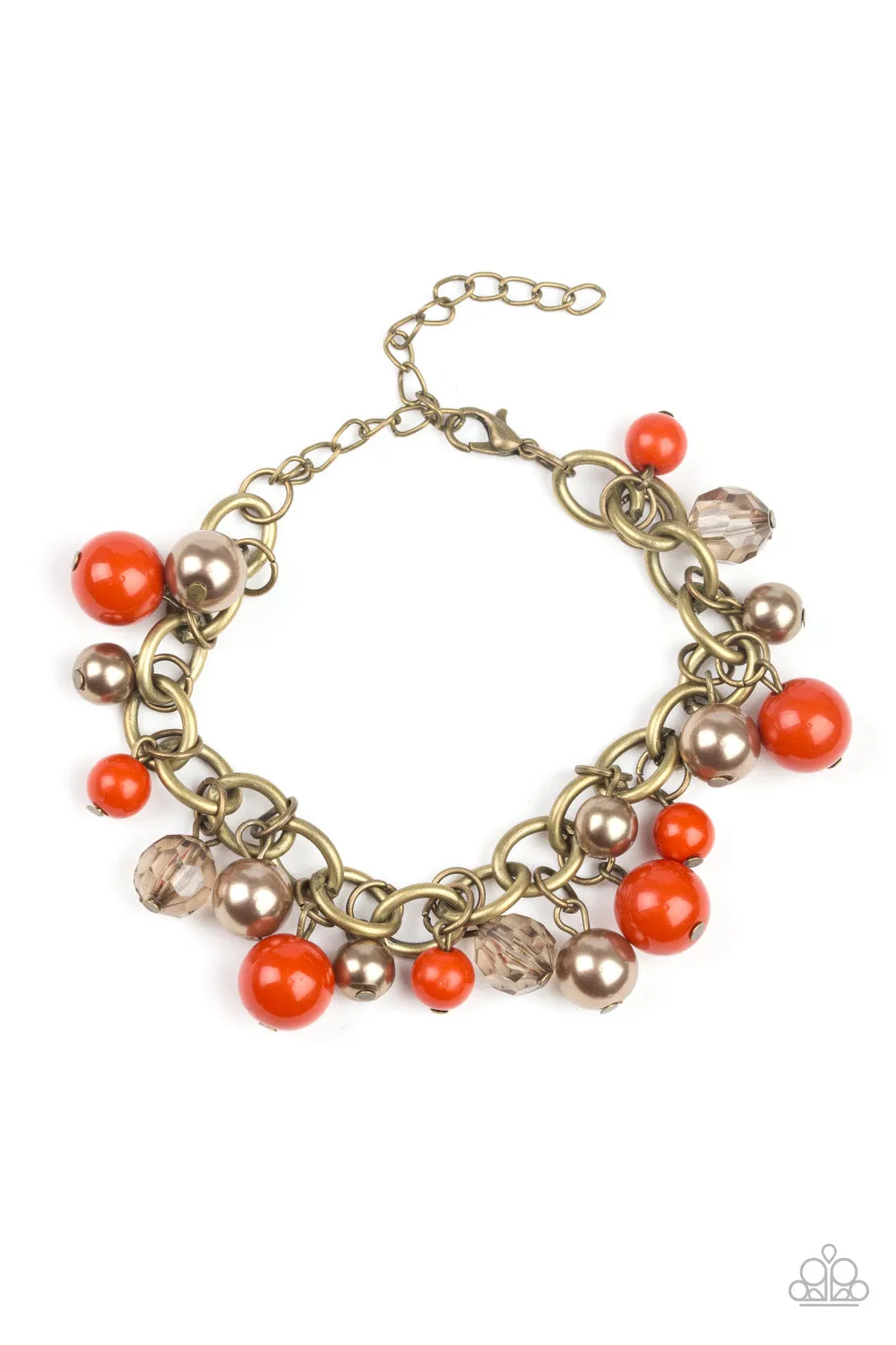 Paparazzi Grit And Glamour - Brass Orange Bracelet