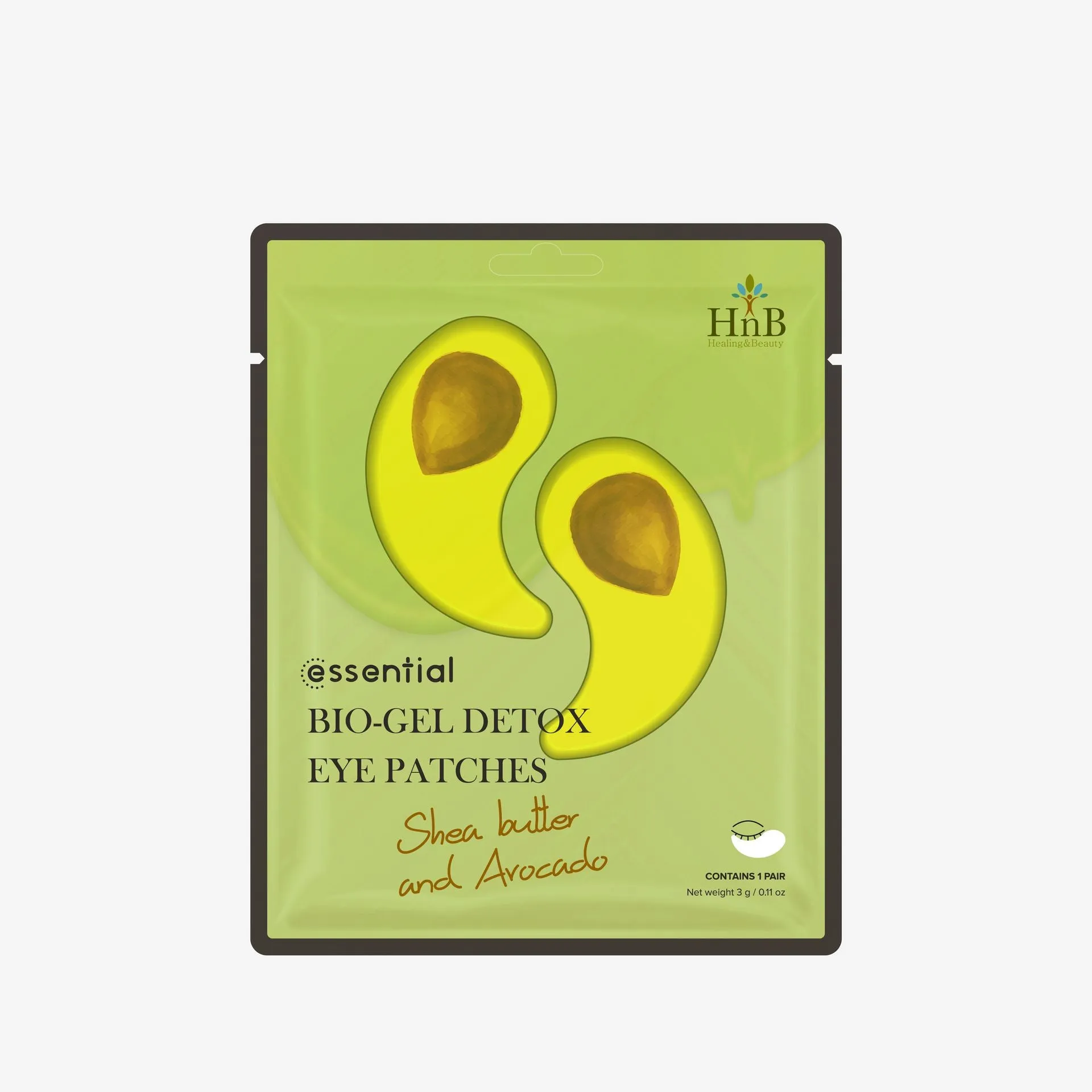 Parches para el Contorno de ojos Hnb Bio-Gel Detox Eye Patches (Shea Butter & Avocado) 3g