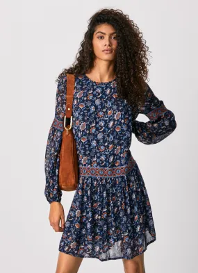 PepeJeans Adelia Folk dress with floral print PL952891 multi