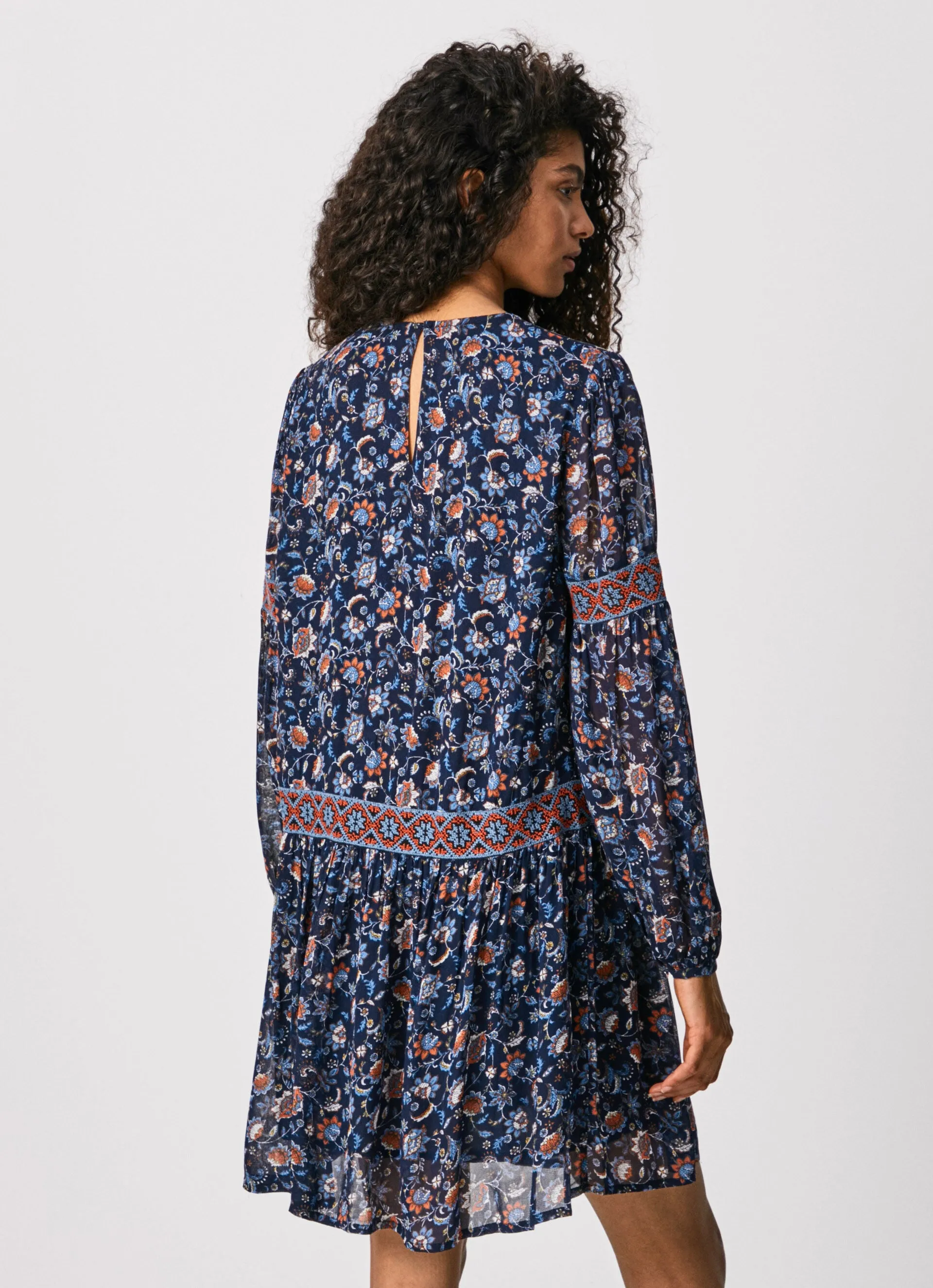 PepeJeans Adelia Folk dress with floral print PL952891 multi