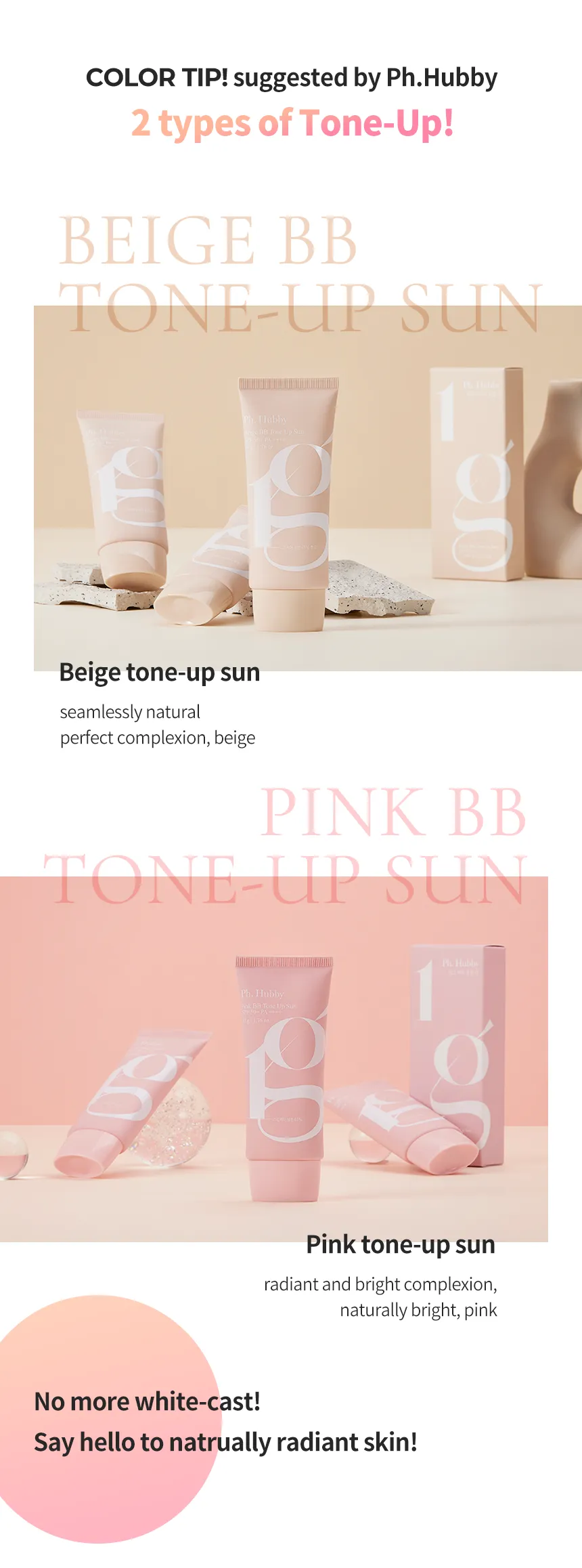 Ph. Hubby BB Tone up 1g Sunscreen Cream Stick Type SPF50  PA     50pcs No White Cast Facial Skincare UV block Face Body Neck