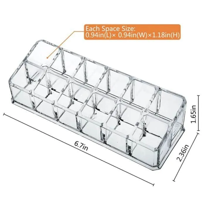 Plastic Lipstick Storage Organizer Case, Cosmetic Lipstick Organizer Acrylic Makeup Lipstick Holder