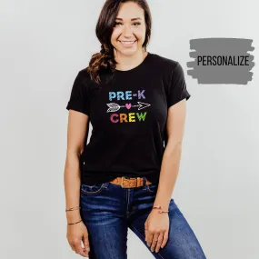 Pre-K Crew Back to School Shirt for Preschool Teachers | Personalized Teacher Shirt