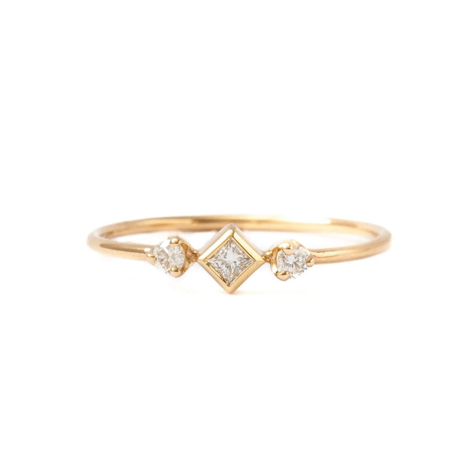 Princess & Two Prong Diamond Ring