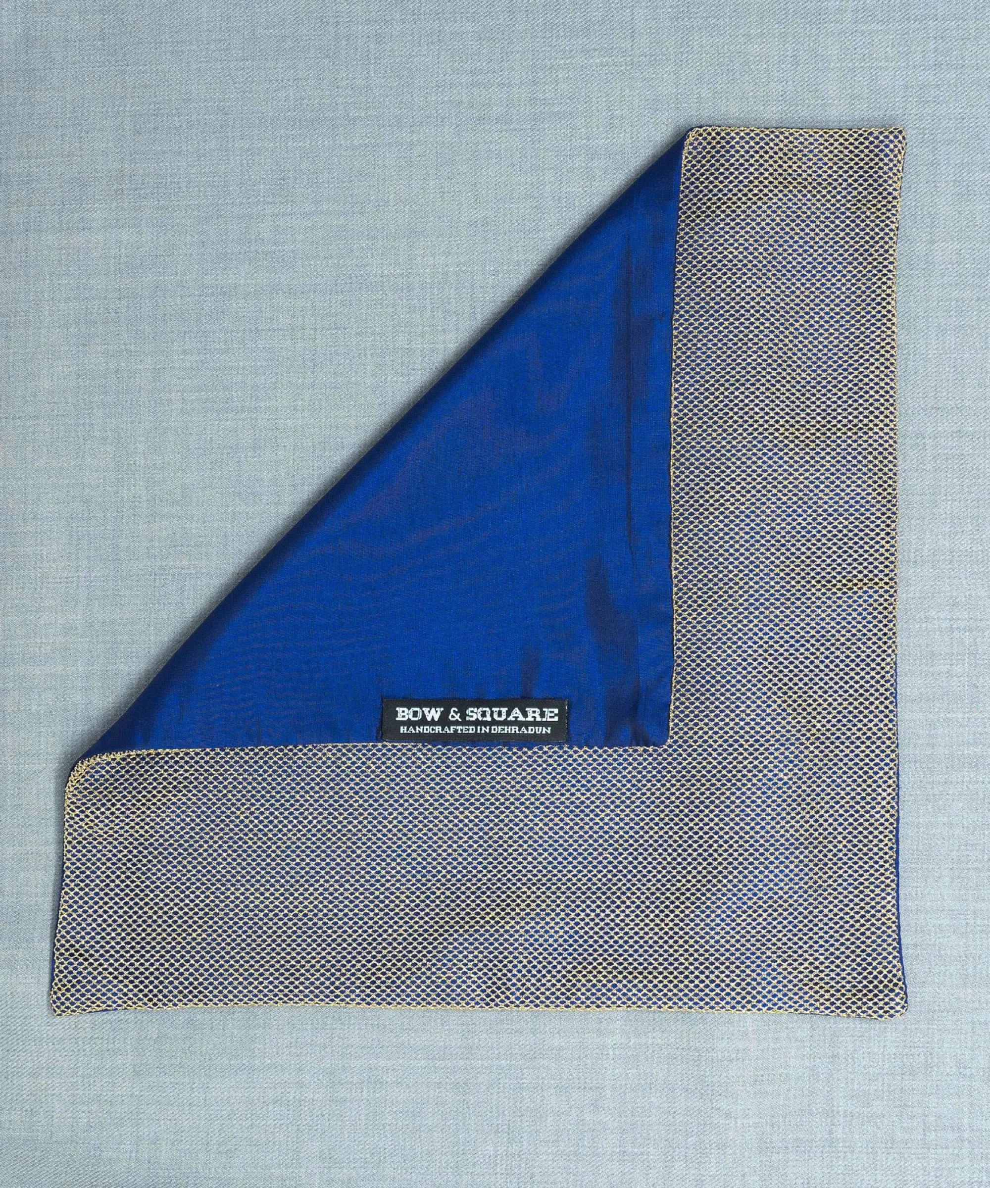 Regal Net Blue Pocket Square