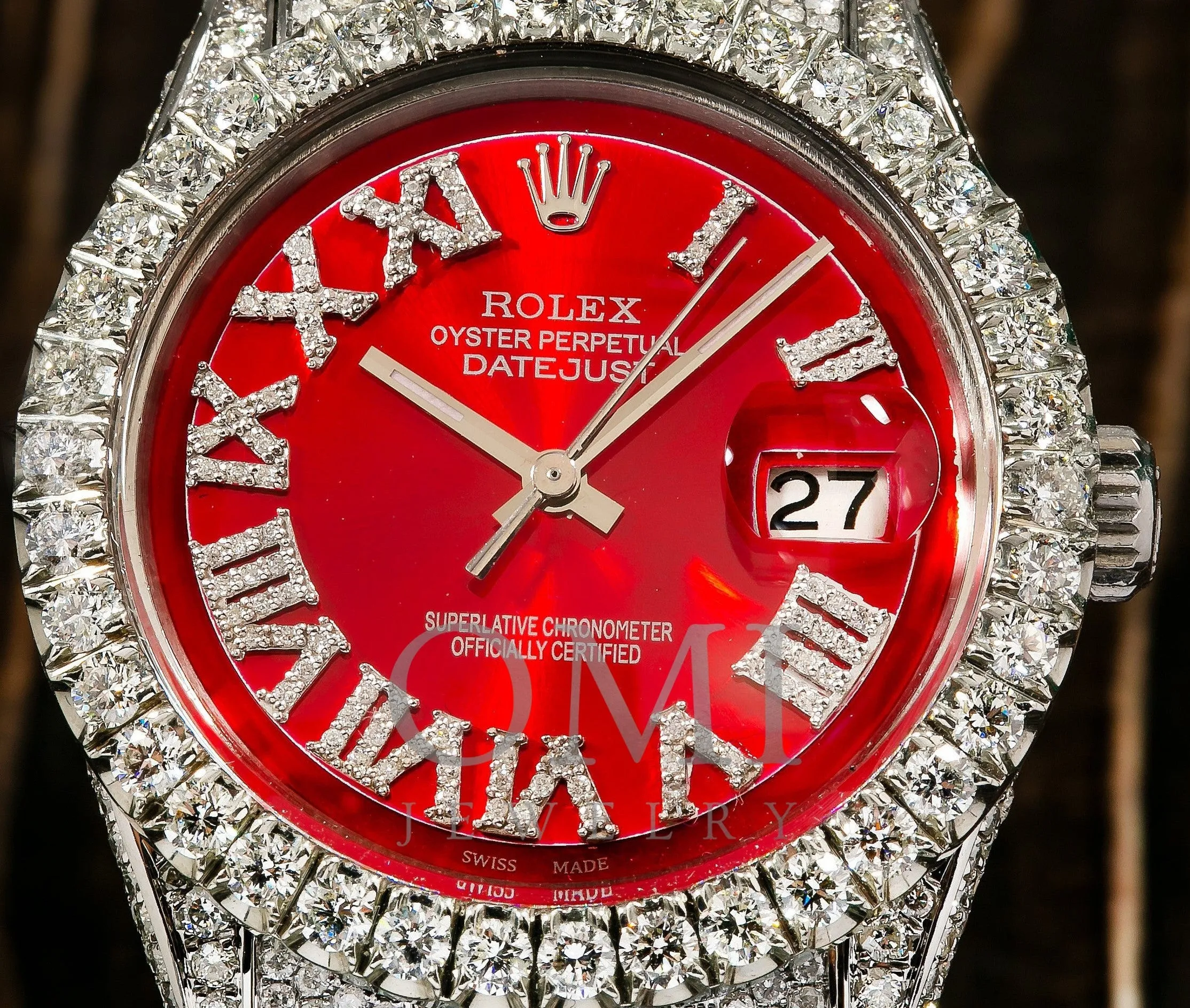 Rolex Datejust 1601 36MM Red Diamond Dial With 7.75 CT Diamonds