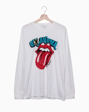 Rolling Stones Oklahoma Flag Rocker White Long Sleeve Tee