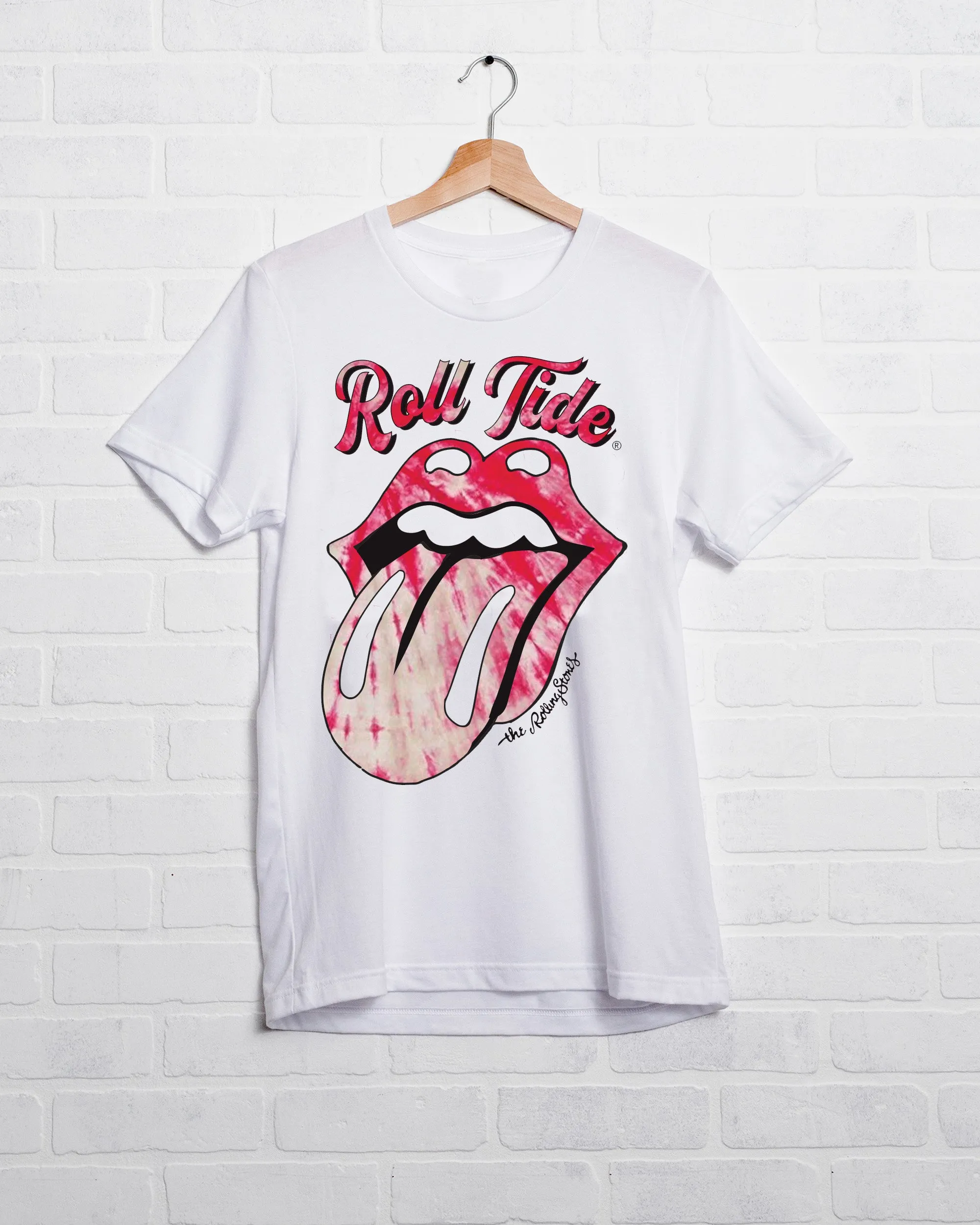 Rolling Stones University of Alabama Tie Dye Lick White Tee