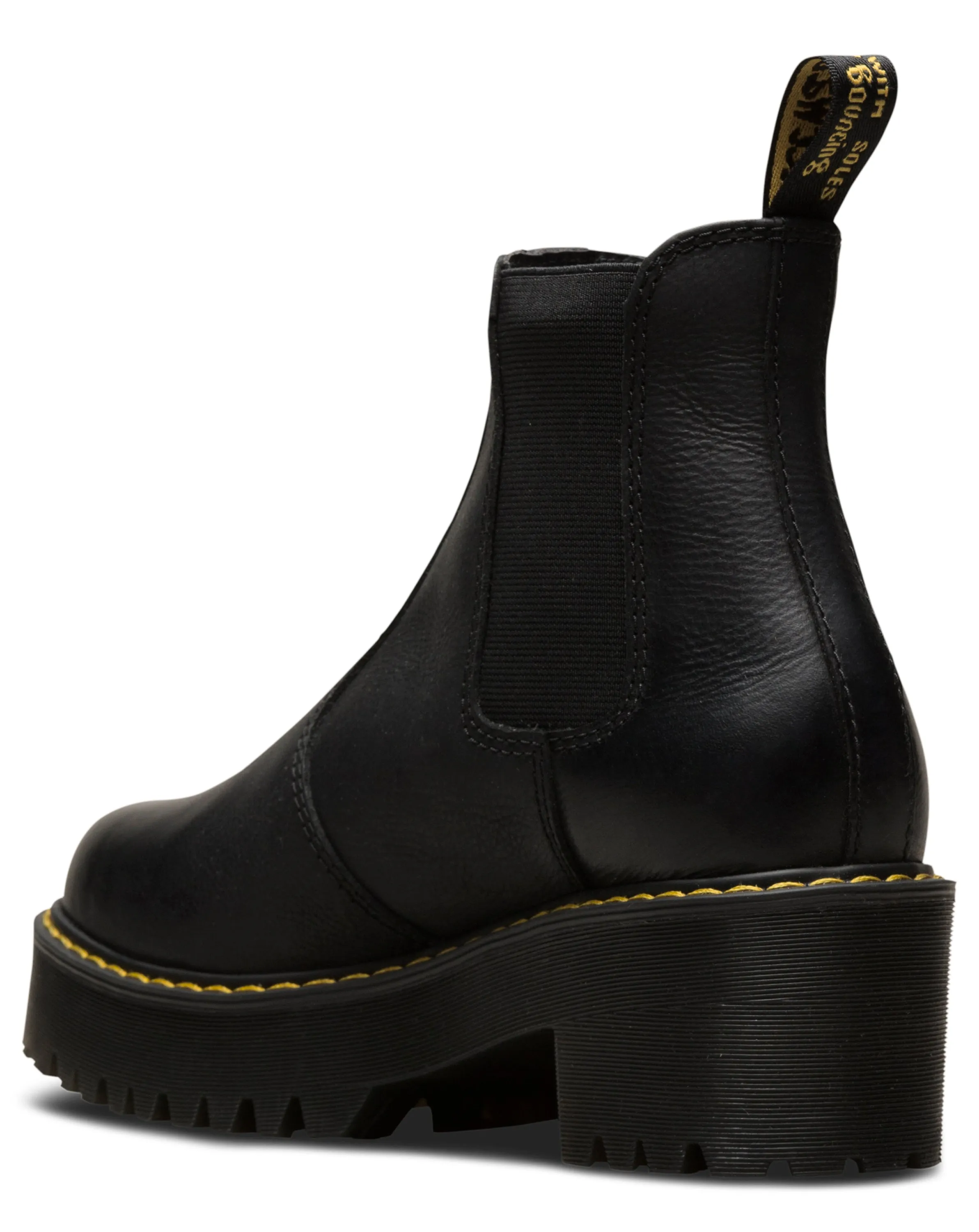 ROMETTY BLACK BURNISHED WYOMING PLATFORM CHELSEA BOOT