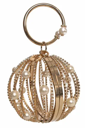 Rosantica Chloe Faux Pearl & Crystal Sphere Wristlet