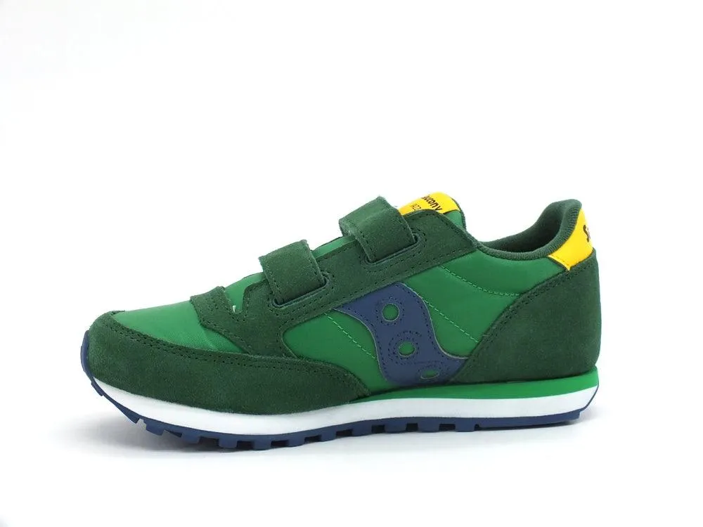 SAUCONY Jazz O Duble HL Kids Sneaker Bambino Strap Green Yellow Blue SK264789